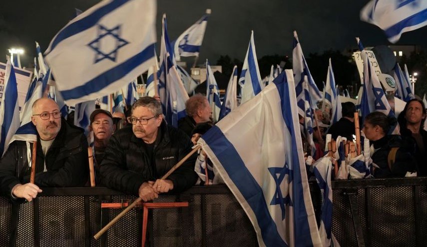 تقابل مخالفان و حامیان اصلاحات قضایی نتانیاهو در سرزمین های اشغالی+ ویدیو