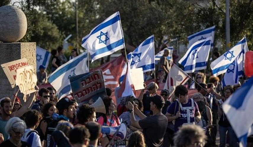 هو کردن بن گویر و شعارهای تظاهرکنندگان علیه اصلاحات قضایی نتانیاهو+ ویدیو