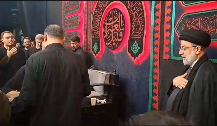رئیس جمهور در مراسم عزاداری روز تاسوعای مسجد ارگ تهران حاضر شد + فیلم