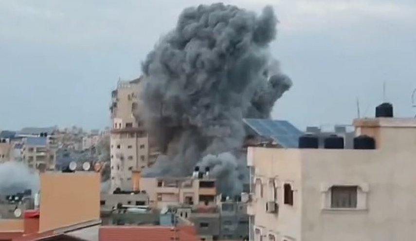 انهدام مقر رادیو قرآن کریم در غزه توسط اشغالگران