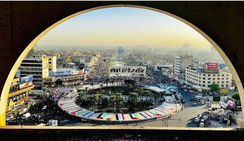 تظاهرة مليونية لمساندة الشعب الفلسطيني في بغداد + صور
