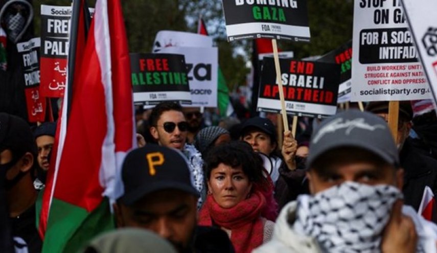 تظاهرات ده‌ها هزار نفری در خیابان‌های لندن در حمایت از غزه 