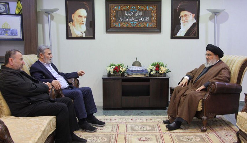 رهبران حماس و جهاد اسلامی فلسطین با دبیرکل حزب الله لبنان دیدار کردند