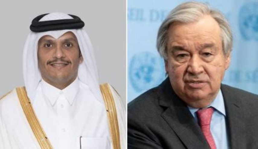 گفت وگوی وزیر خارجه قطر و دبیرکل سازمان ملل درباره غزه
