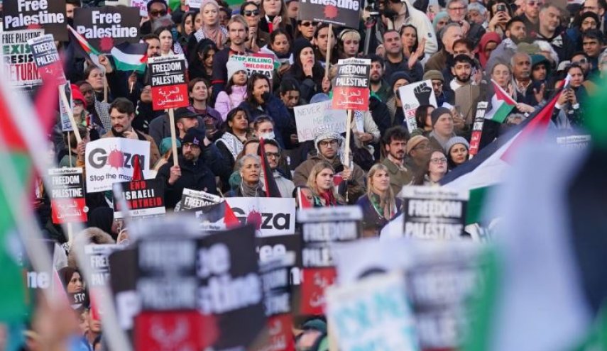 تظاهرات بی سابقه حامیان فلسطین در لندن + فیلم
