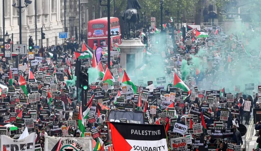 تظاهرات هزاران نفری در لندن در حمایت از فلسطین
