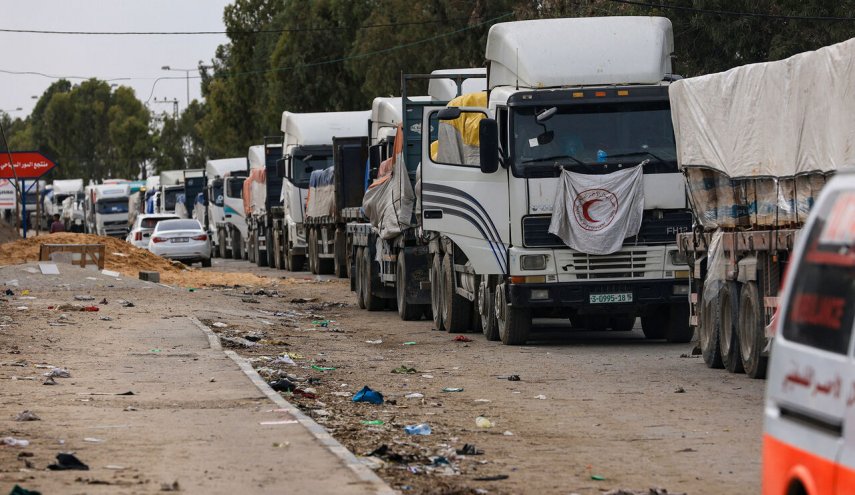 ورود ۱۰۰ کامیون کمک بشردوستانه به نوار غزه و شمال این منطقه