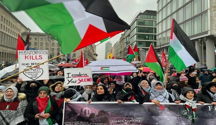 الآلاف يتظاهرون في برلين دعما لفلسطين