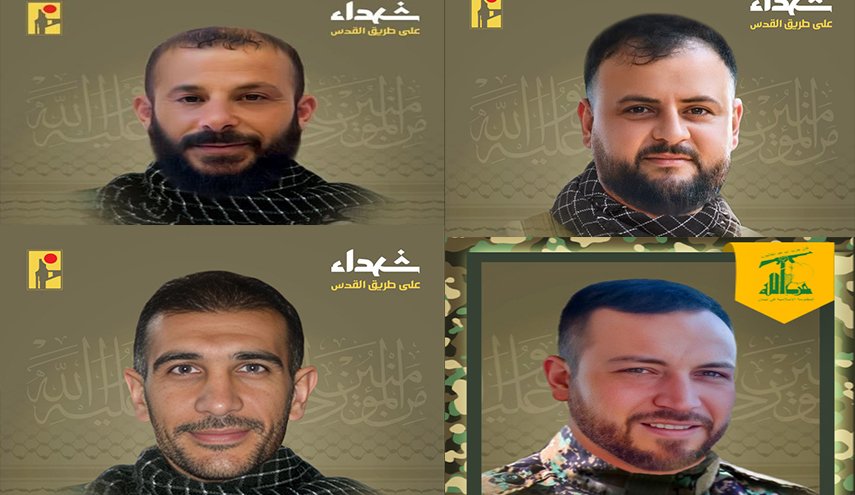شهادت ۴ رزمنده حزب‌الله در حمله صهیونیست‌ها به جنوب لبنان+ویدئو