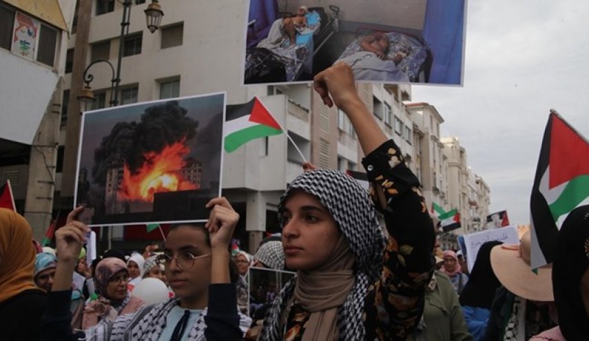 تظاهرات در 56 شهر مغرب علیه جنایات اسرائیل در غزه