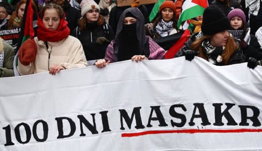 تظاهرات همبستگی با غزه در لهستان + عکس