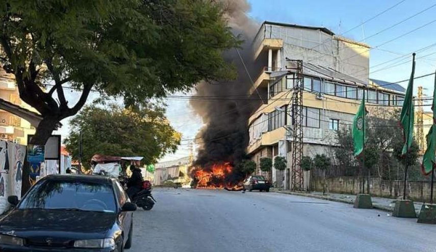 حمله پهپادی رژیم اسرائیل به النبطیه در لبنان