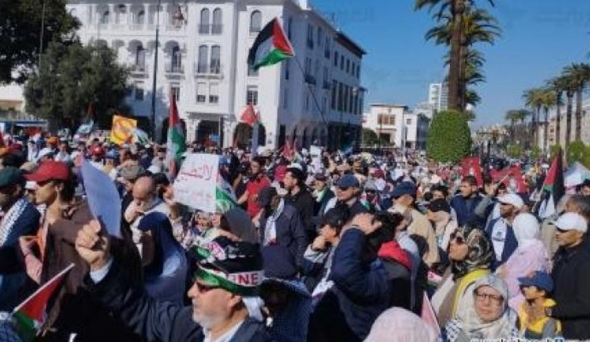 105 تظاهرات در 54 شهر مغرب در اعتراض به حملات رژیم صهیونیستی به غزه