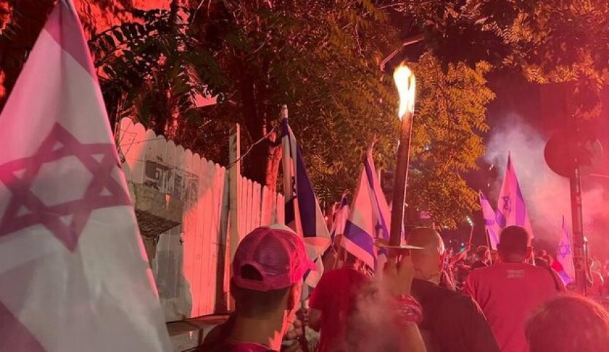 تظاهرات مقابل محل اقامت نتانیاهو در قدس اشغالی
