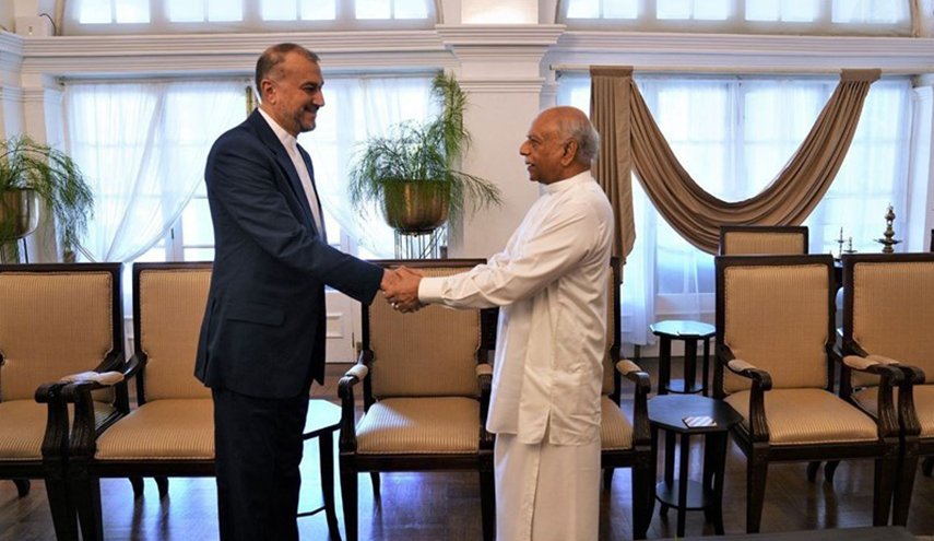 أميرعبداللهيان يلتقي رئيس وزراء سريلانكا