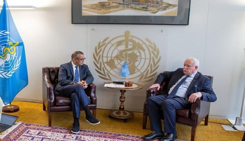 رایزنی وزیر خارجه فلسطین و رئیس سازمان جهانی بهداشت؛بررسی مسائل بهداشتی غزه محور گفت وگوها
