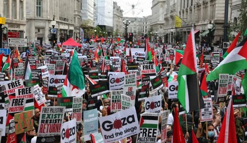 حامیان فلسطین در لندن بار دیگر حماسه آفریدند
