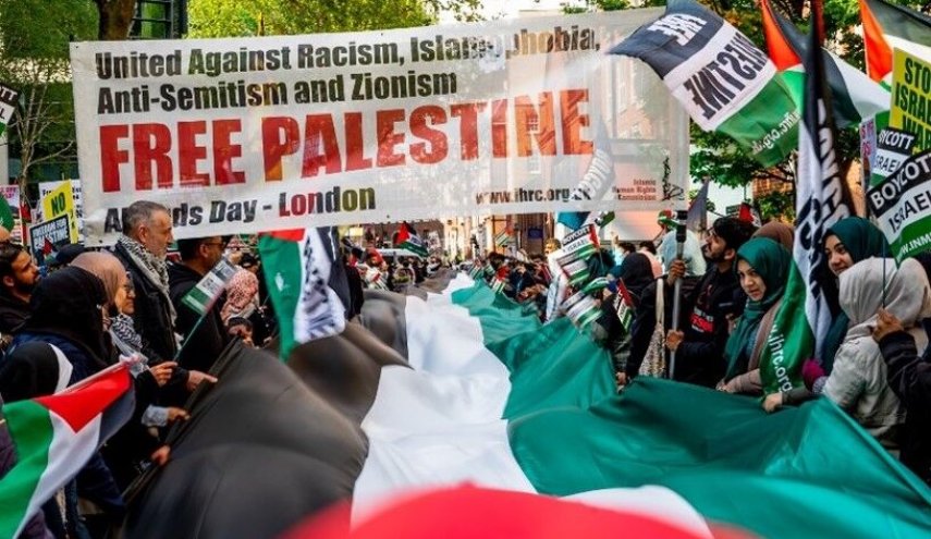 طنین فریاد مرگ بر اسرائیل بار دیگر خیابان‌های مرکز لندن 
