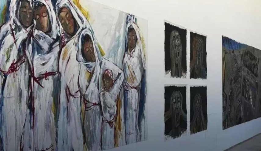 لوحات فنية تجسد 'كل أنواع الموت' في غزة
