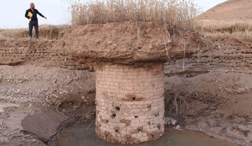 کشف اثر باستانی انگلیسی در استان سلیمانیه عراق پس از وقوع سیل