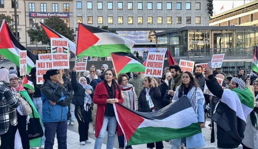 تظاهرات مردمی در دفاع از غزه در سوئد
