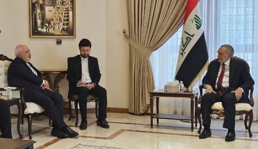 ظريف يلتقي المشهداني ويؤكد على تعزيز الدبلوماسية البرلمانية بين البلدين