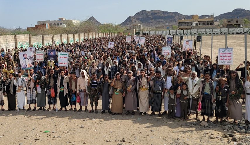 مسيرات حاشدة في تعز للتأكيد على ثبات الموقف اليمني مع غزة