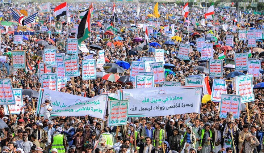 مسيرة مليونية في صنعاء نصرة للمسجد الأقصى والشعب الفلسطيني