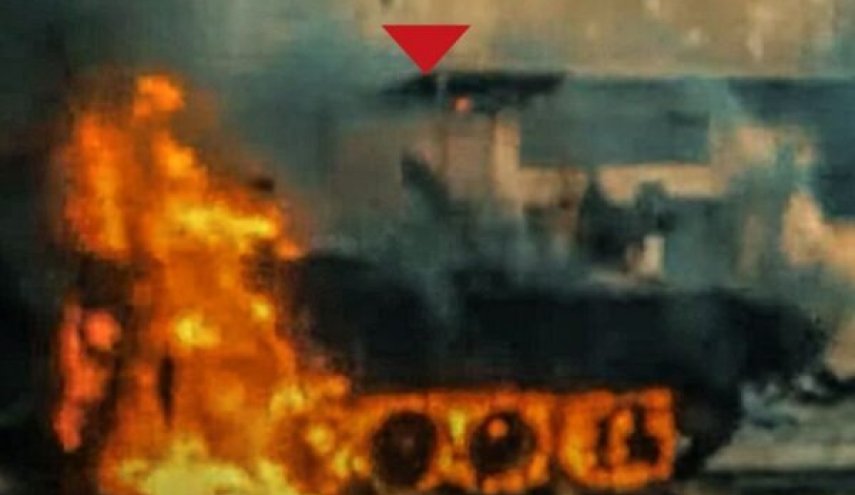 انهدام تانک مرکاوا به دست نیروهای مقاومت در غزه