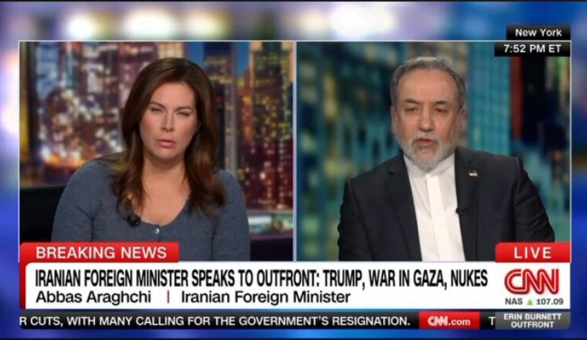 في مقابلة مع شبكة CNN الإخبارية؛ عراقجي: كنا دائما مستعدين للحوار