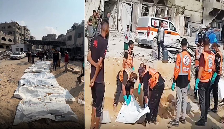 دفاع غزة المدني ينتشل جثامين 51 شهيدا من عيادة الشيخ رضوان 