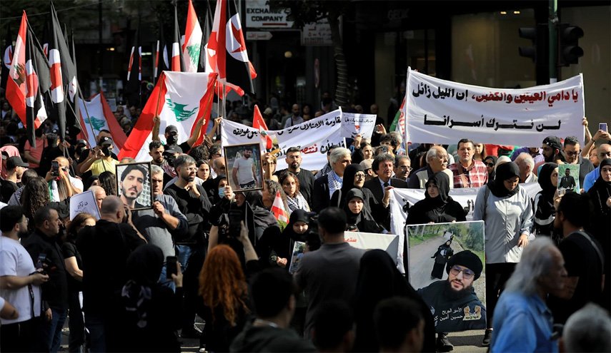 مظاهرة في بيروت رفضا للاعتداءات الإسرائيلية ودعما للمقاومة