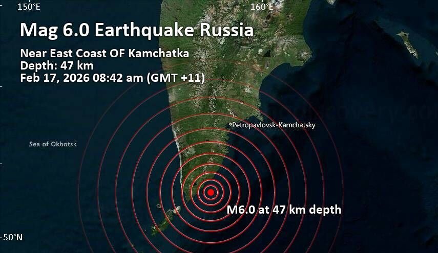 زلزله ۶ ریشتری شرق روسیه را لرزاند