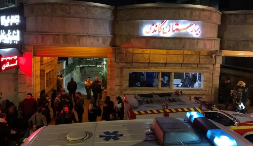 مشفى غاندي ومقر الاذاعة والتلفزيون بطهران يتعرضان لقصف امريكي صهيوني