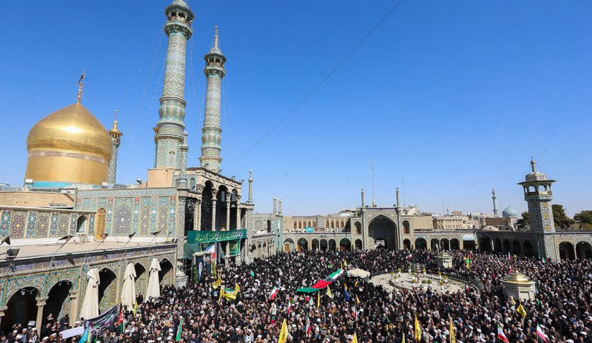 پیکر مطهر ۸ شهید حملات متجاوزان آمریکایی- صهیونی در قم تشییع شد