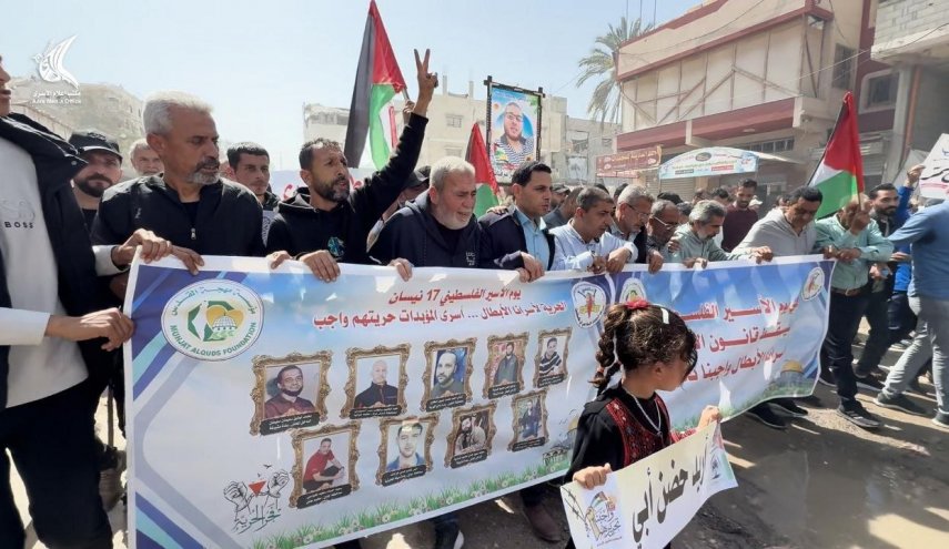 راهپیمایی فلسطینی ها در غزه در محکومیت قانون اعدام اسرا