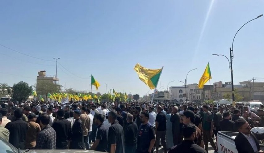 راهپیمایی در حمایت از پیروزی ایران و محور مقاومت در کربلای معلی