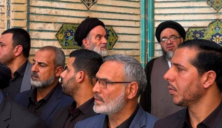 حضور فرزندان آیت‌الله سیستانی در آیین تشییع رهبر شهید انقلاب در نجف اشرف