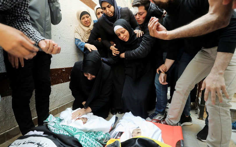 بالصور..مراسم تشييع جثامين الشهداء القادة في غزة