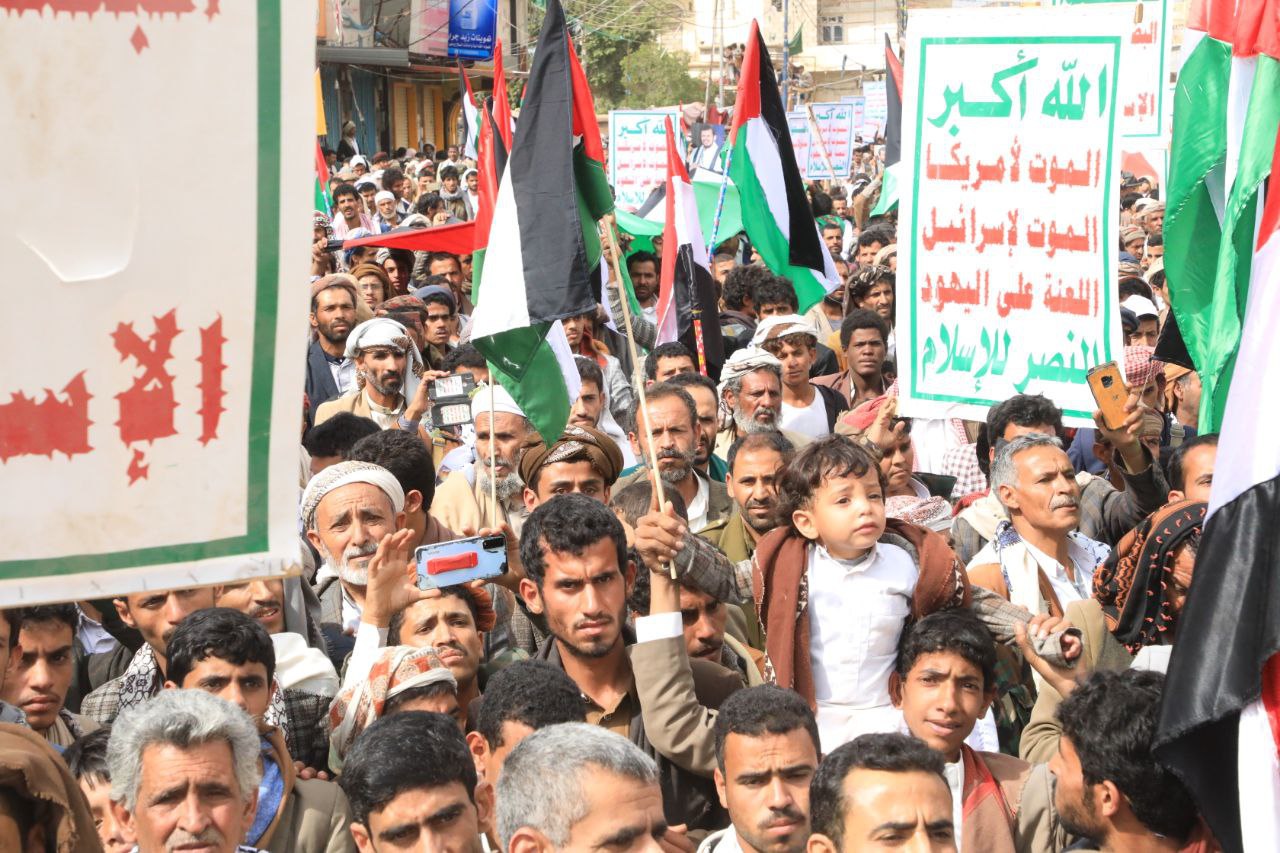 مسيرة في صعدة اليمنية دعماً لفلسطين وغزة