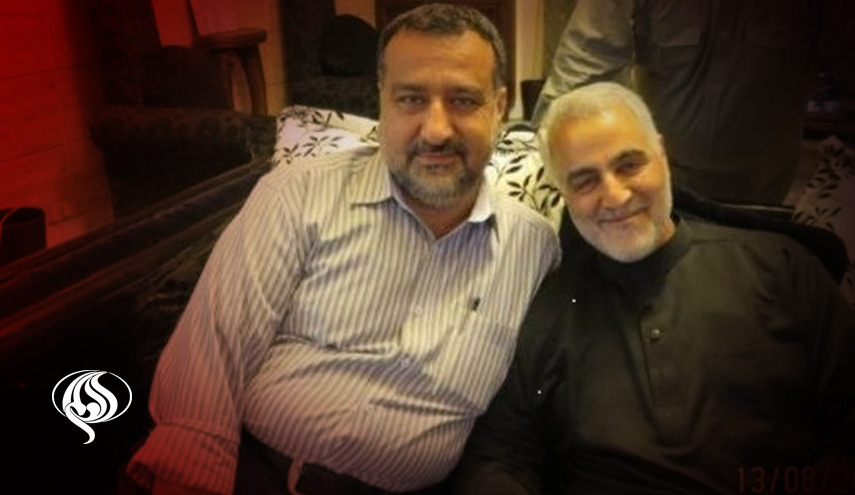 شهید موسوی در کنار شهید سلیمانی