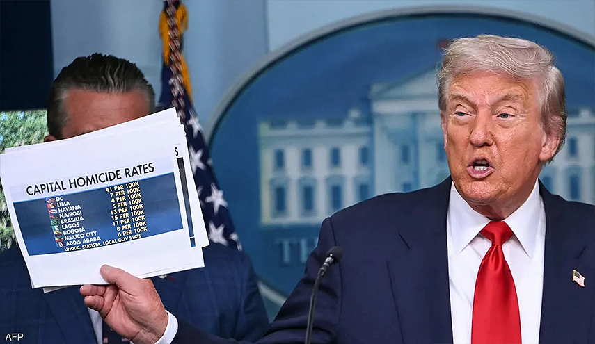 الصورة: ترامب يعلن وضع شرطة العاصمة واشنطن تحت السيطرة الفيدرالية